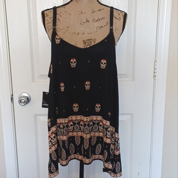 torrid Tops - Torrid Sugarskull Black Super Soft Swing Cami XXL Size 1 EUC